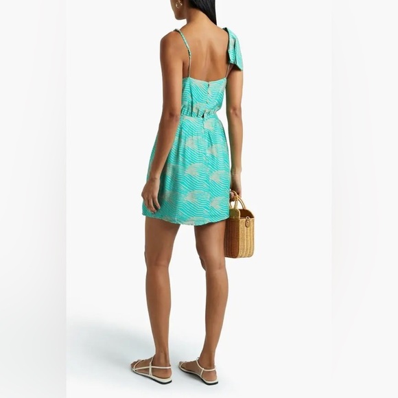 VIX PAULA HERMANNY 
Lyssa Wrap-Effect Printed Crepe De Chine Mini Dress (D11) - Picture 4 of 10